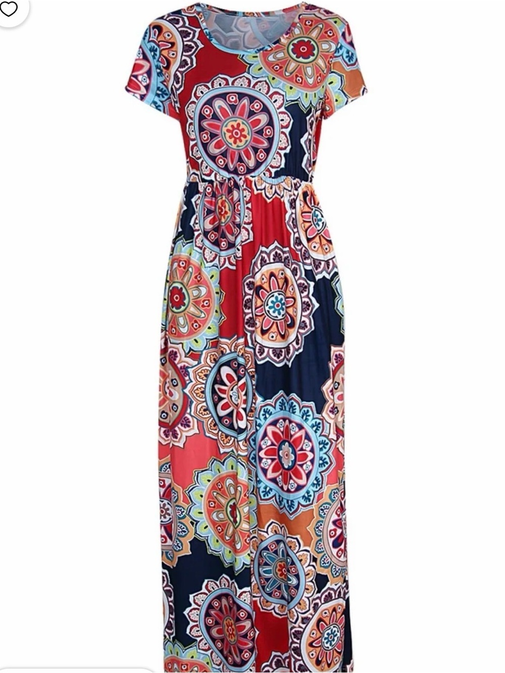 BOHO Plus Size Multicolor Medallion Print Maxi Dress - V-Neck Women’s Size XXL - Picture 7 of 10